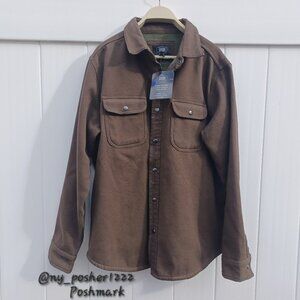 𝖻𝖾𝗋𝗄𝗅𝖾𝗒 𝖩𝖾𝗇𝗌𝖾𝗇™ Sherpa Bonded Fleece Canvas Shirt Jacket XL Brown
